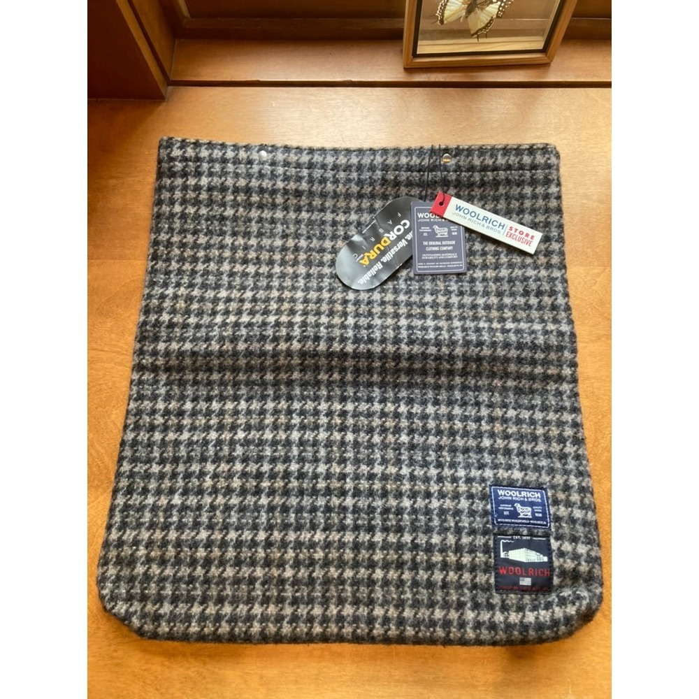 Woolrich John Rich & Bros Houndstooth Wool Cordura Neck Warmer Gaiter NWT USA